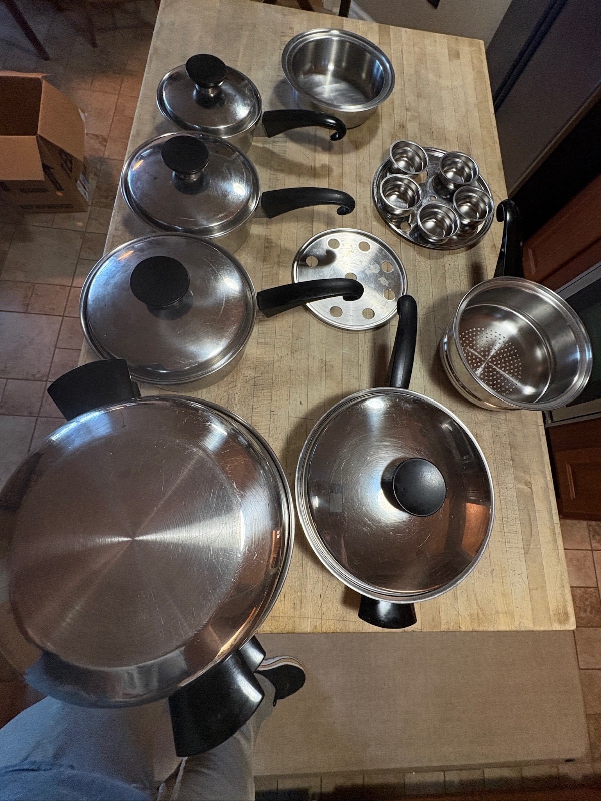 Vtg 14 pcs Seal-O-Matic Thermium Multi-Plex Stainless Steel USA Cookware Set USA