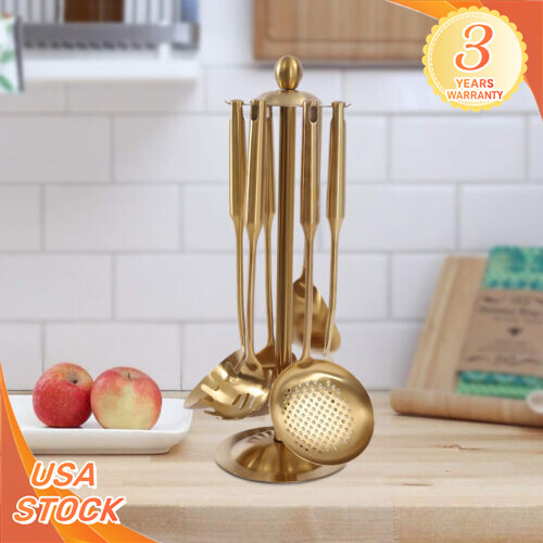 Kitchen Utensil Set Stainless Steel Kitchen Cooking Utensils Gadget Tools Gold