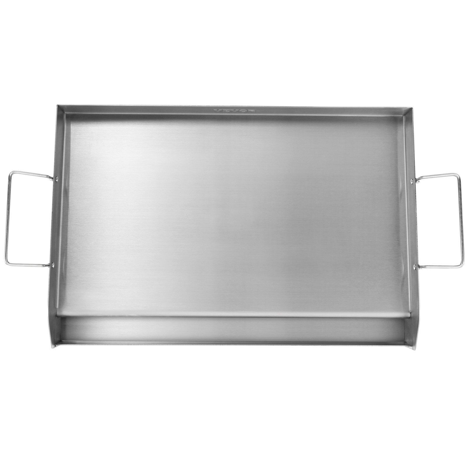 Double Burner Flat Top Griddle 23.5x16in Pre-Seasoned Stainless Steel