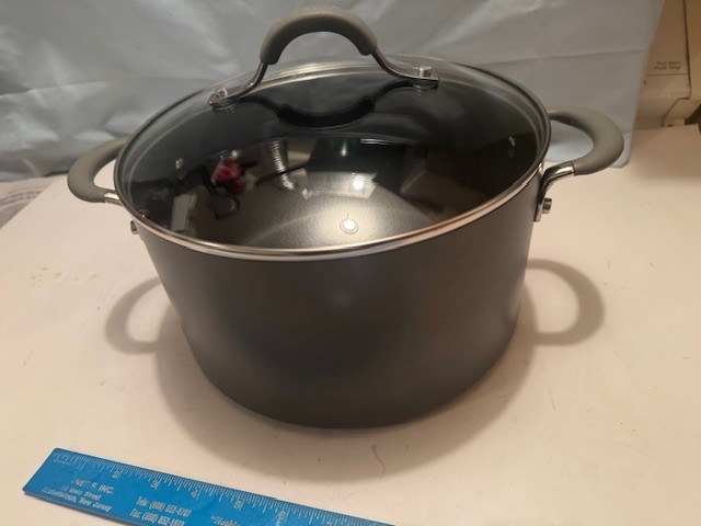 NEW CIRCULON ELEMENTUM HARD ANODIZED NON STICK COVERD 6 QT STOCK POT
