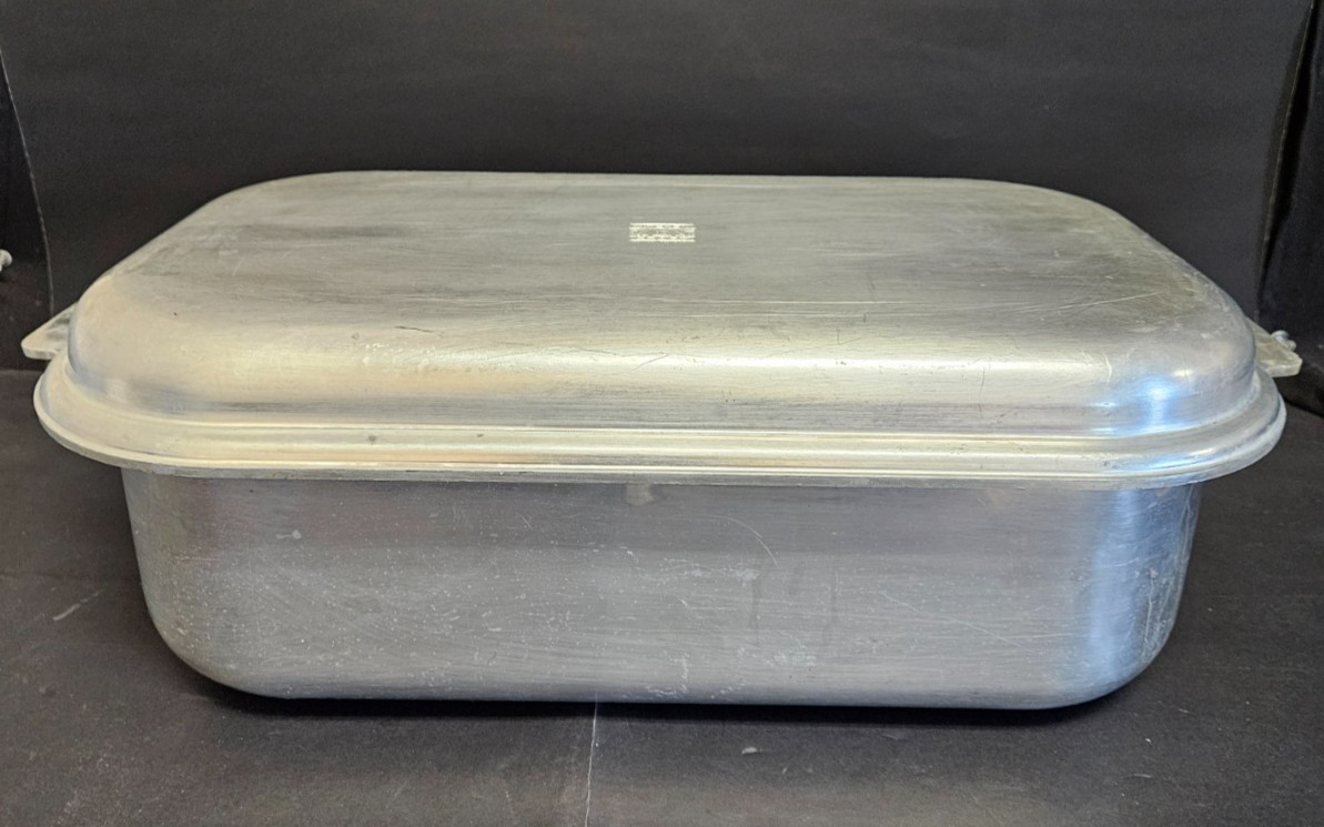 Vintage Kitchen Craft Heavy-Gauge Aluminum 2-Piece Roaster, large