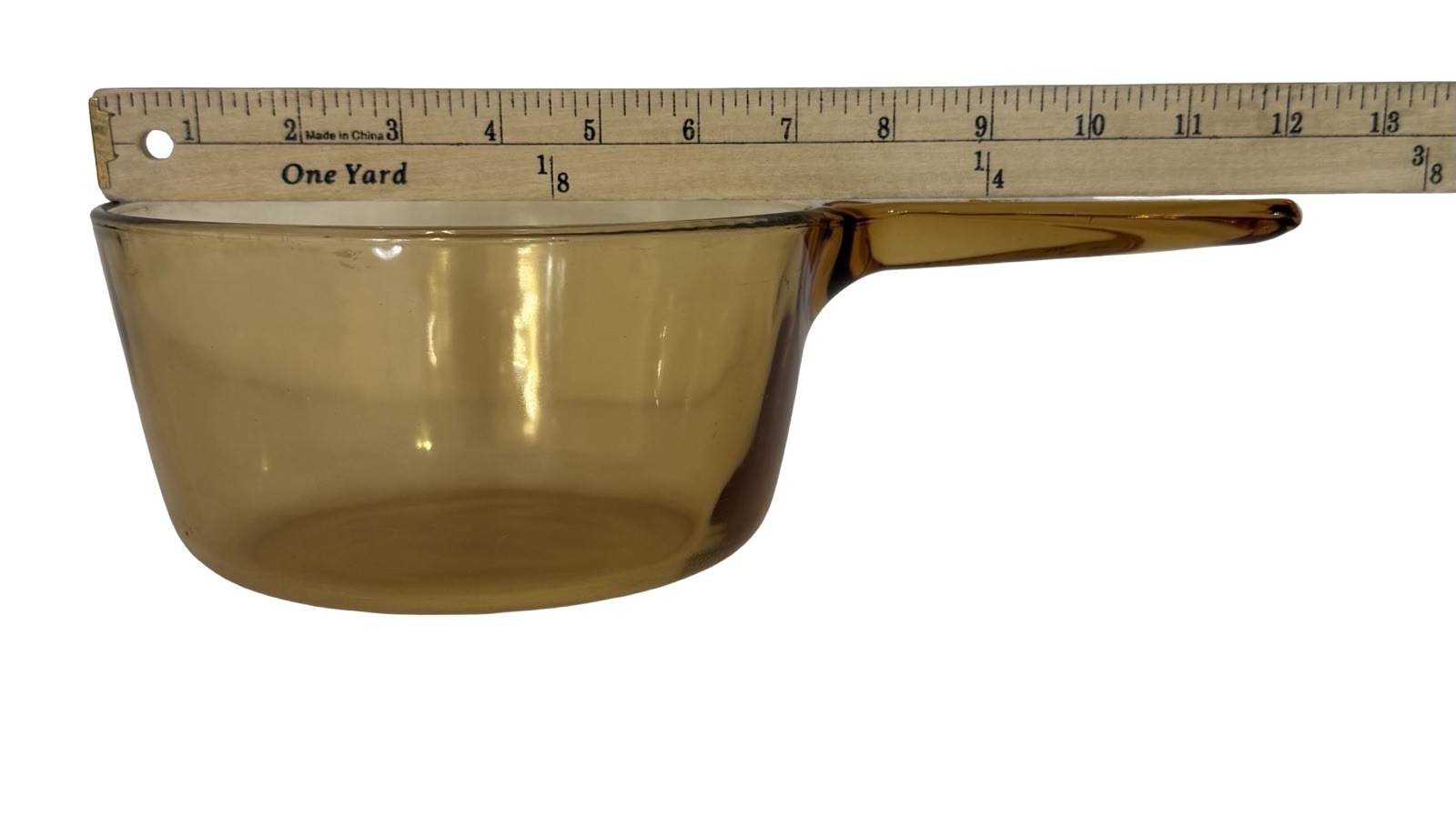 Vintage Corning Vision Ware Amber Glass Saucepan 1.5L w/ Pyrex Lid Cookware Pot