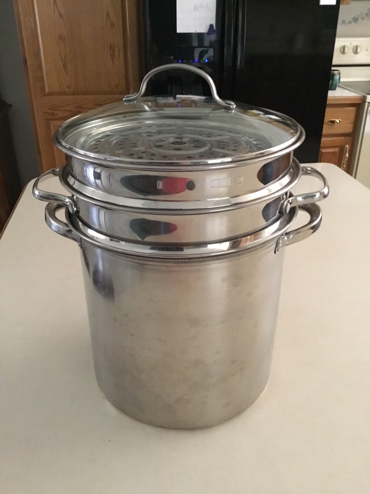 Stainless Steel 12Qt Multi Pot Steamer/Pasta Strainer Lid 5pc W/Handles