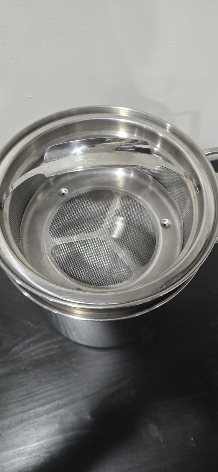 All-Clad Stainless Steel Multi Pot 3 Piece Pasta Strainer Steamer **NO LID***