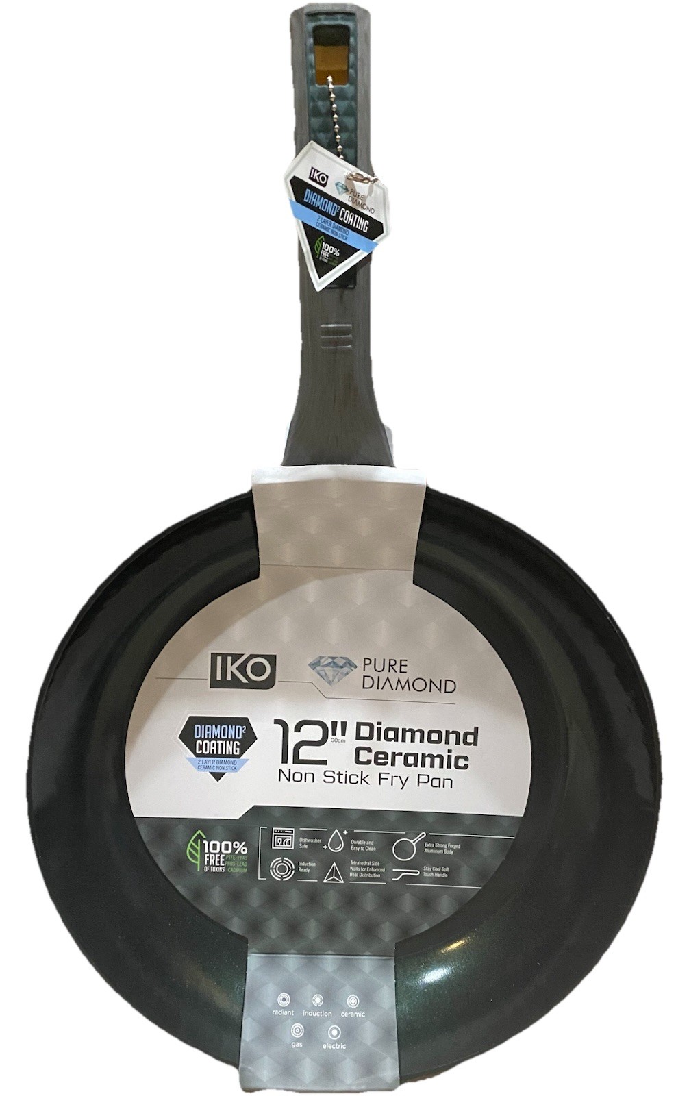 12″ Diamond-Infused Ceramic Nonstick Frying Pan Best Toxin Free Skillet Ever