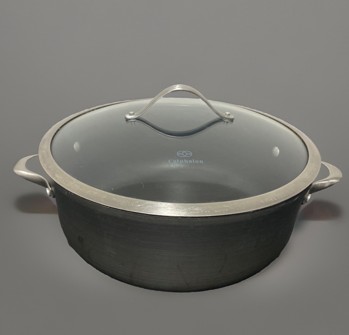 Calphalon 8.5 Qt Hard Anodized Dutch Oven Stock Pot 8788 1/2 w/ Glass Lid