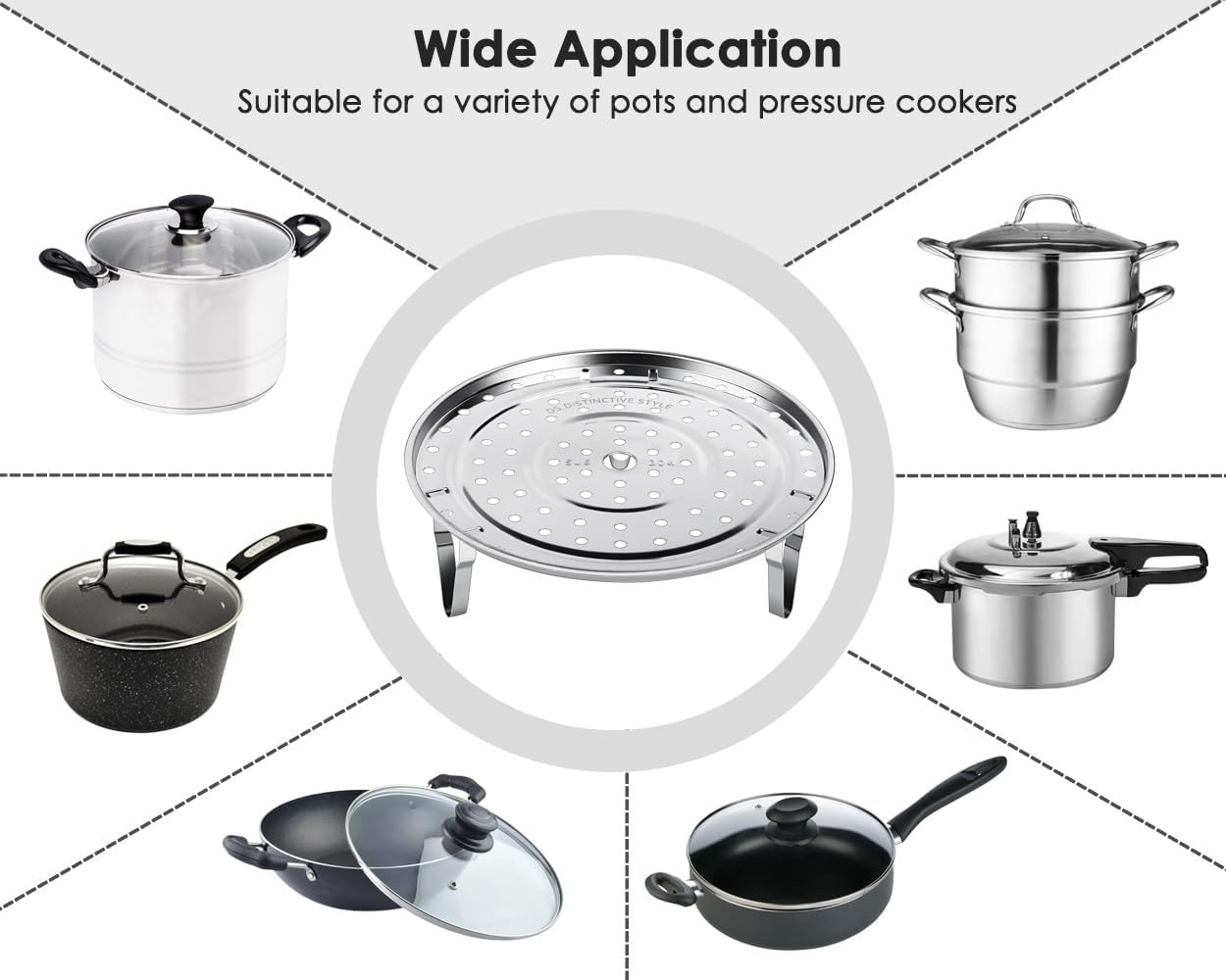 Stainless Steel Steamer Rack for Pressure Cooker 8 Quart Multi-functional Coo…