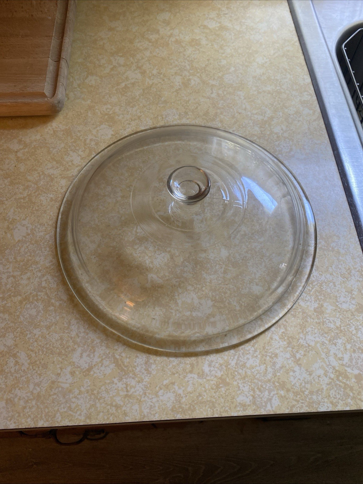Clear Glass Lid Vintage #19 Replacement 10 inches Across & Marked USA