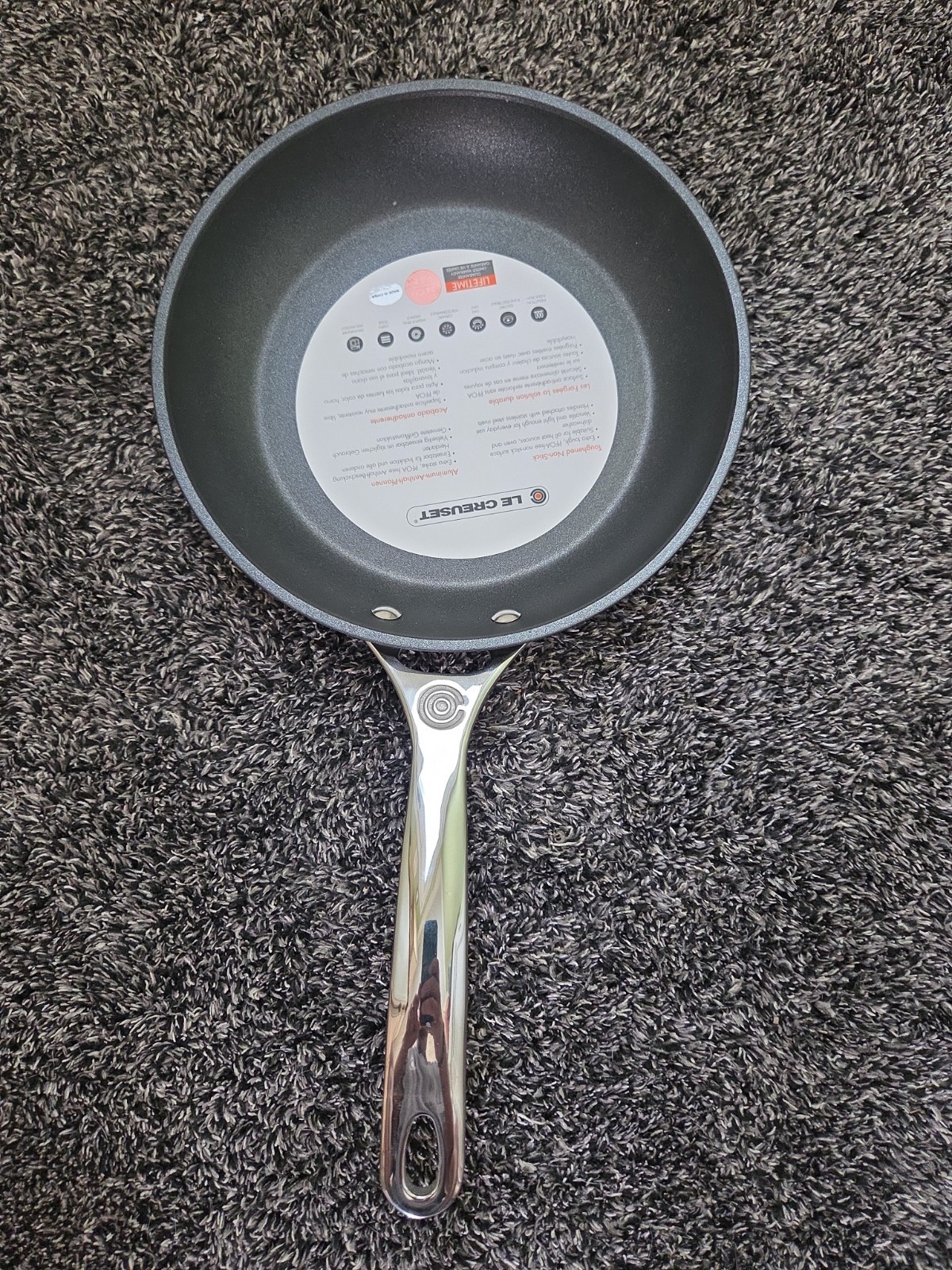 Le Creuset Toughened Nonstick Stainless Steel Fry Pan 10.5 Inches 24cm New
