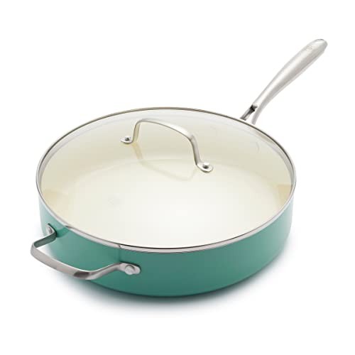Artisan 5QT Turquoise Induction Saute Pan Jumbo Cooker – 5QT Artisan Ceramic