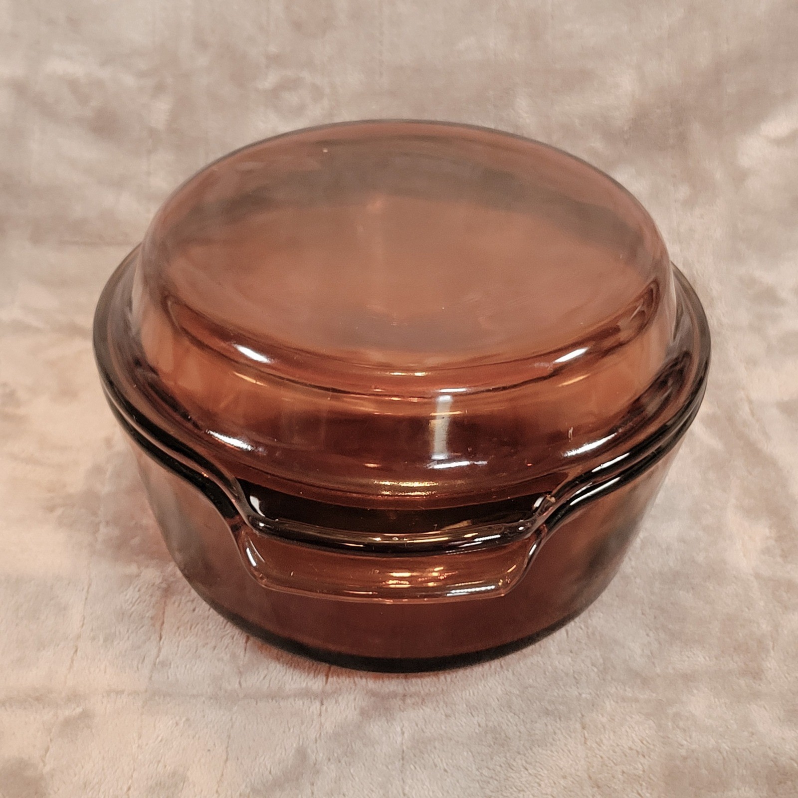 Anchor Hocking Fire King Oval Casserole Dish Amber Glass w Lid 433 1.5 Vintage