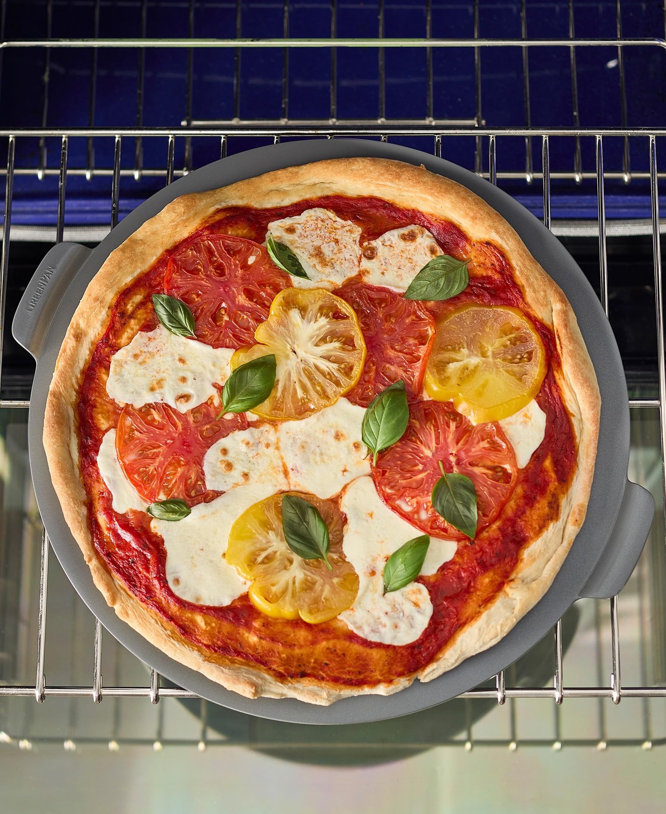 16.5 Inch Ceramic Nonstick Pizza Pan Cast Aluminum Oven Safe Healthy Cooking