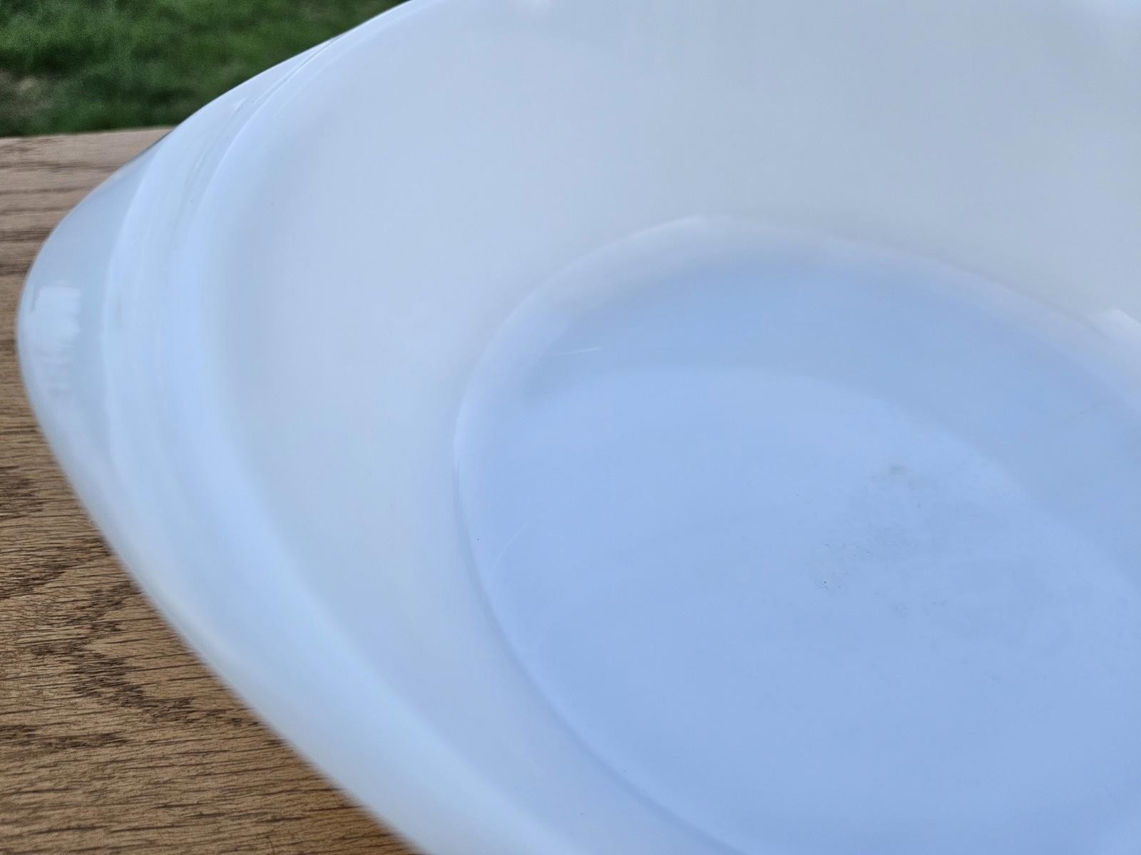 Vintage Glasbake White Milk Glass Round Casserole Dish – 2 QT