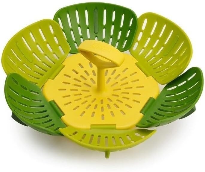 Bloom Folding Steamer Basket for Vegetables, Expandable for Various Pans, Com…