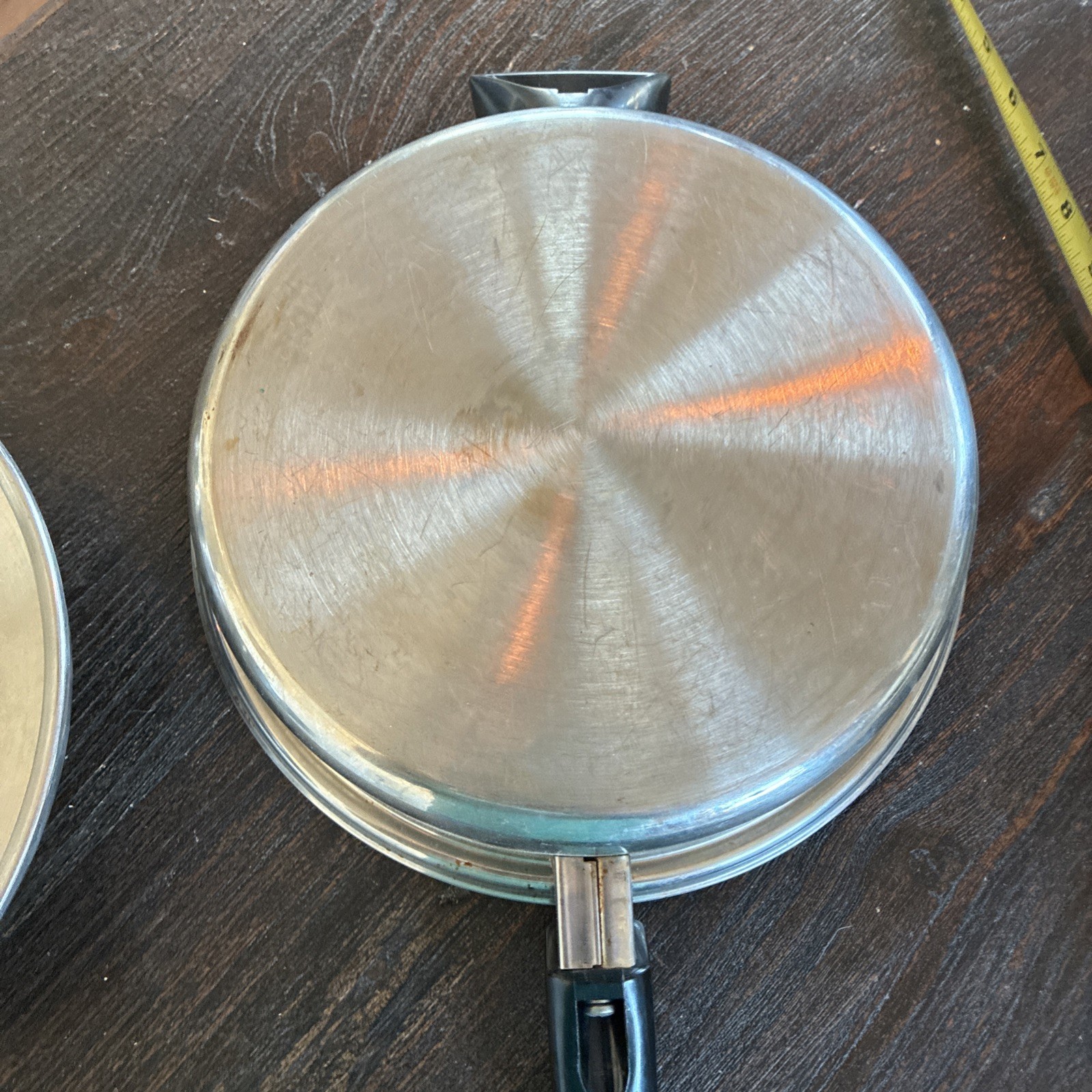 Vintage Seal-O-Matic Thermium Multi-Plex Steel Skillet W/Lid And Egg Poacher