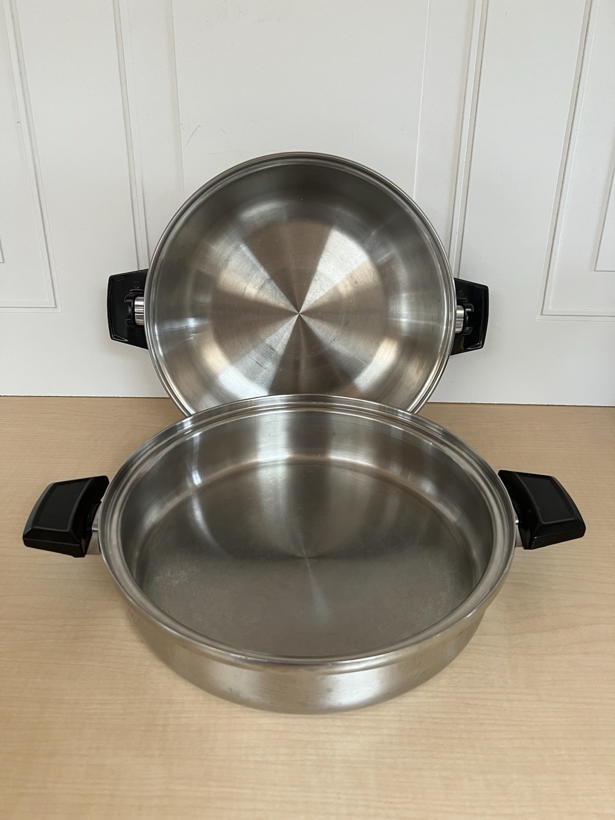 Vtg KITCHEN QUEEN T304 Multi Core 5 Ply Stainless Steel Large Domed Skillet/Pan