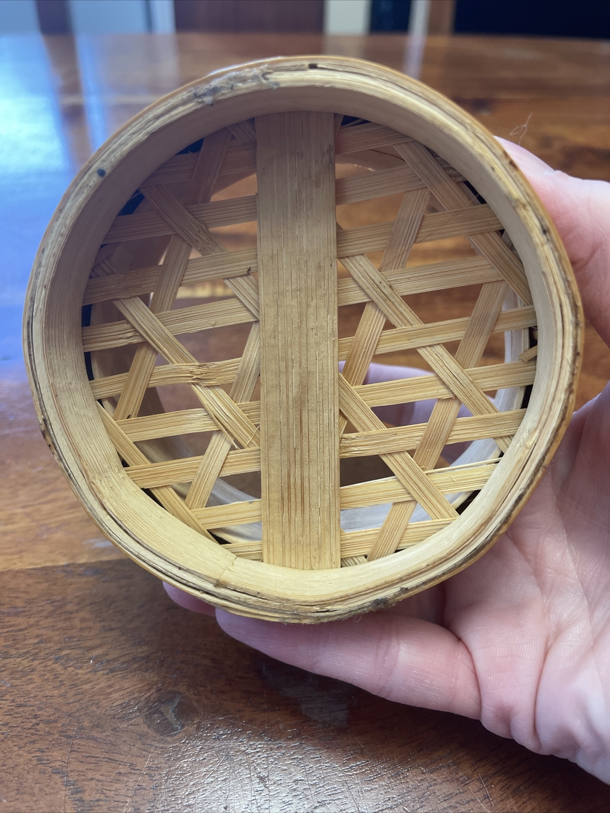 Vintage Individual Bamboo Steamer Asian Cooking 4” Diameter (TD)