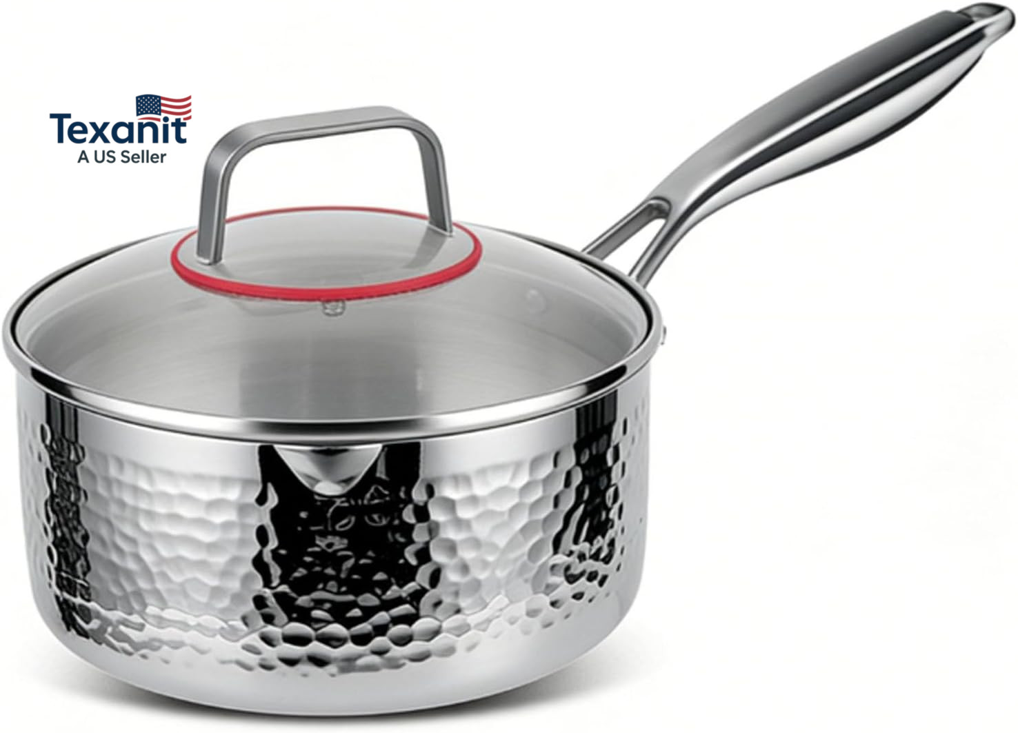 Titanium Saucepan, Non-Stick Pan Pot with Lid, Titanium Pans for Cooking, Fast &