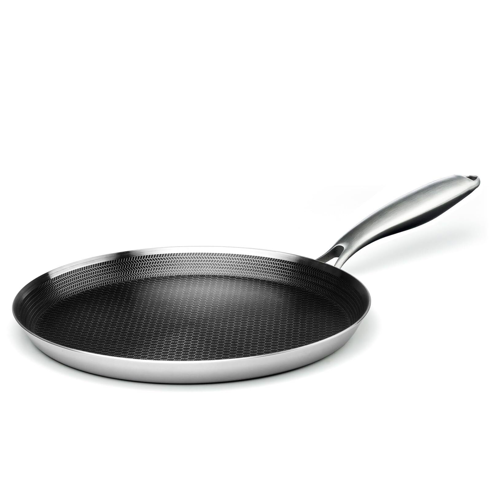 Stainless Steel Crepe Pan – 11inch Nonstick Crepe Pan Stainless Steel Honeyco…