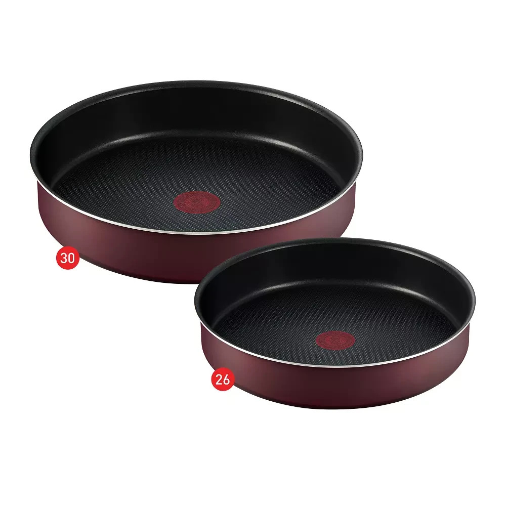 2 Tefal Armatal Round Deep Oven Trays Non Stick Coated In France 30, 26 cm