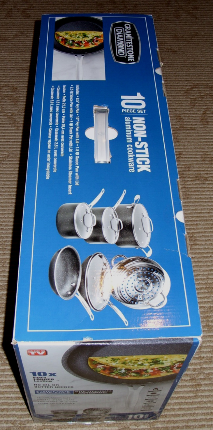 Granitstone Diamond 10 Piece Non-Stick Aluminum Cookware Set! As Seen on TV! New