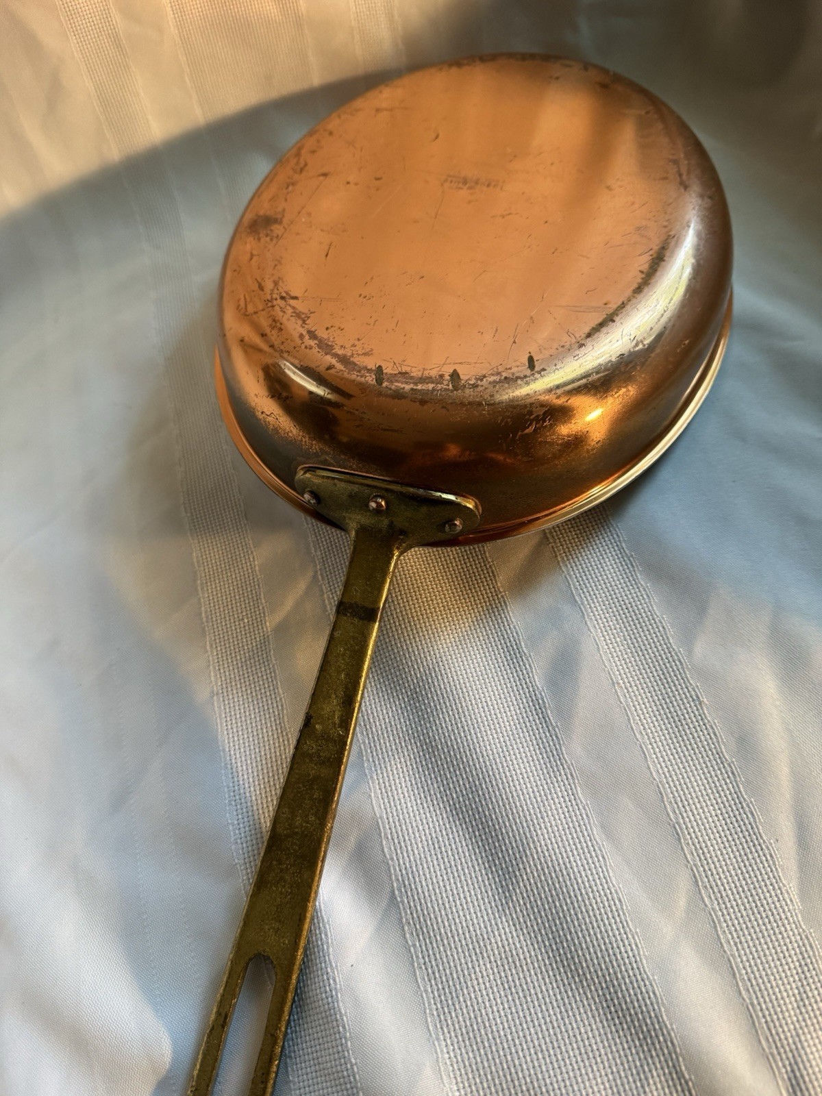 Tagus Elite Copper Oval Sauté Pan Portugal 12″ Copper Brass Handle – Excellent