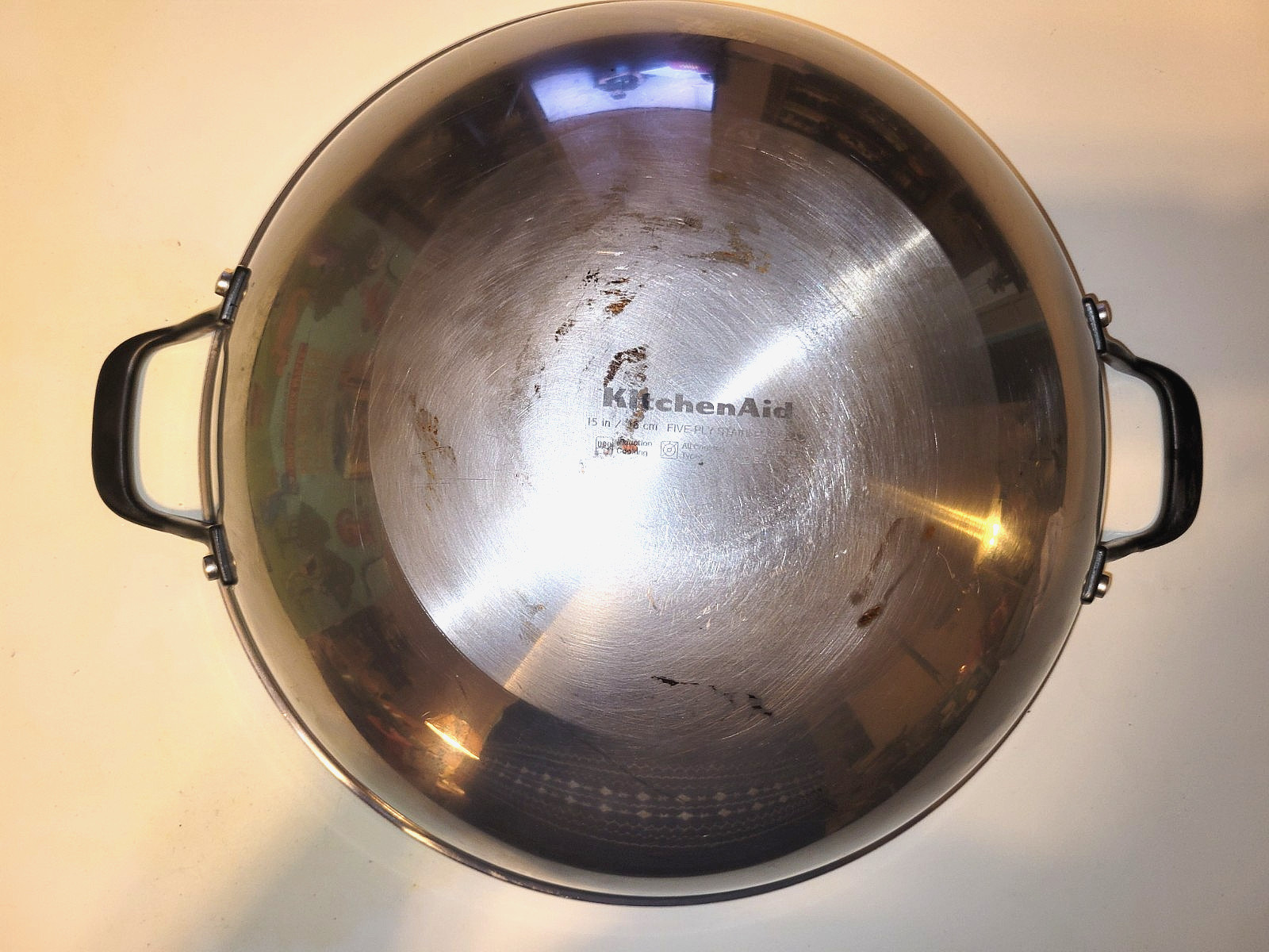 KitchenAid 15″ Stainless Steel Wok 5-Ply Clad POT/PAN GOOD USED CONDITION