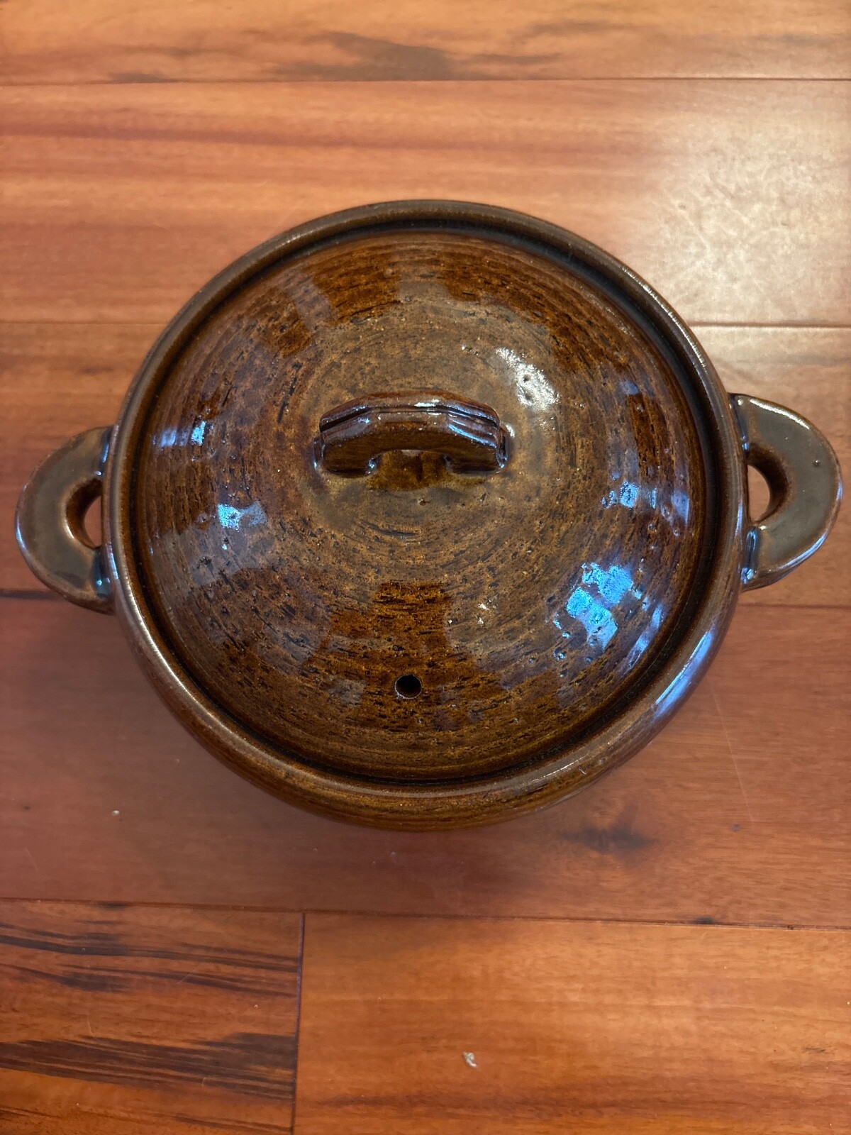 beautiful hand thrown, brown donabe iga mono