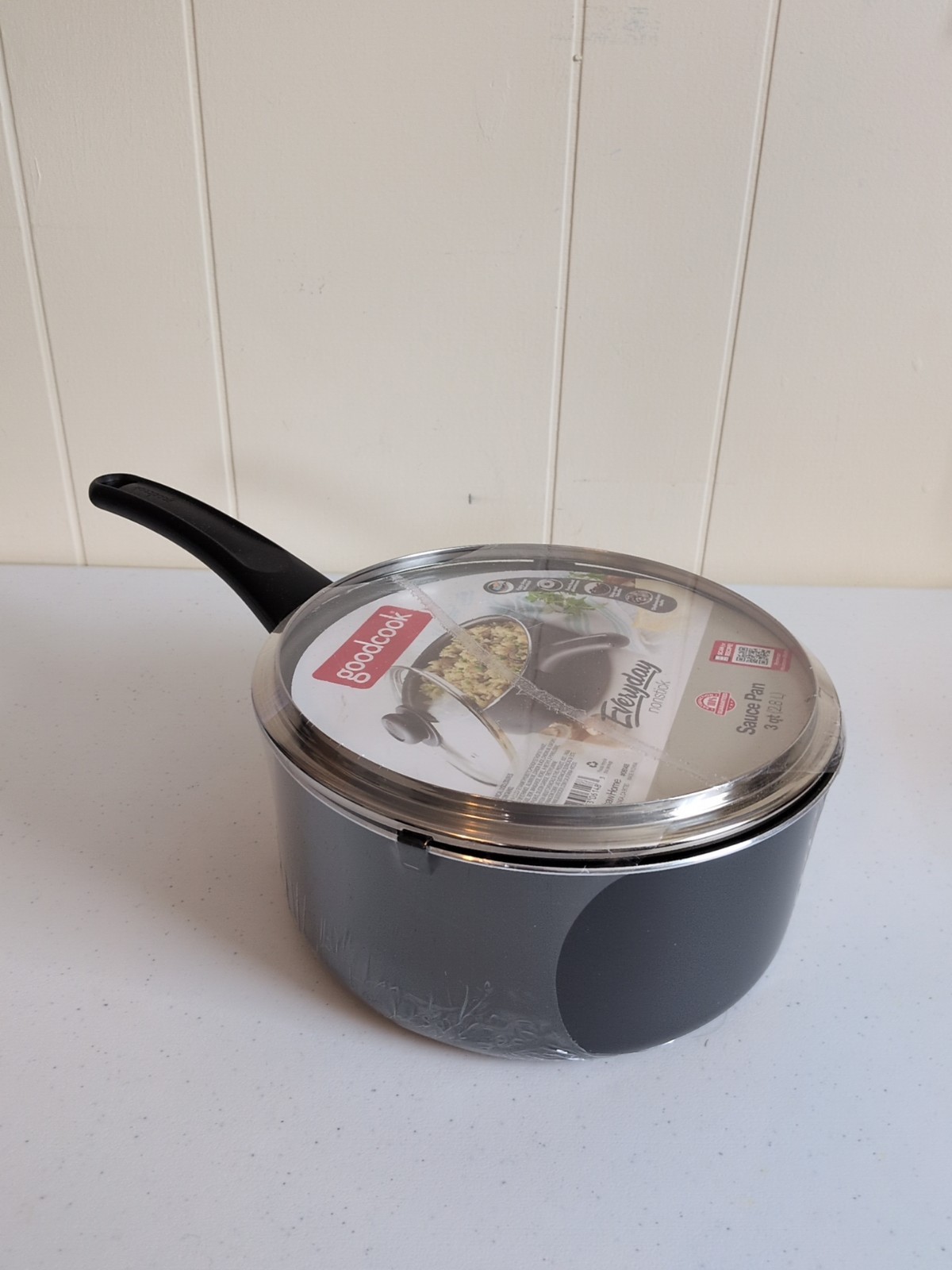Good Cook 3 Qt Sauce Pan Stay-cool Handle Nonstick Gray 06148 NEW SEALED