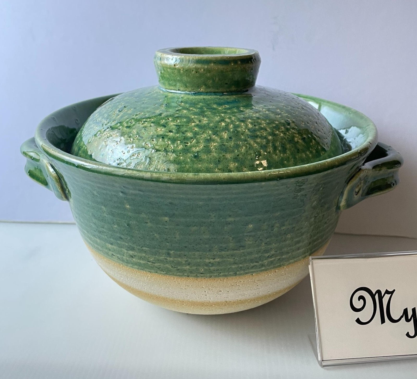 BANKO Ware Rice Clay Pot & Nagatanien Steam Plate RYOKUSAI Green Japanese DONABE