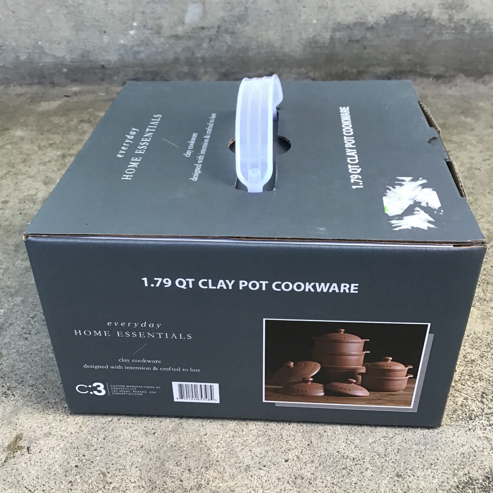 Home Essentials 1.79 QT Brown Clay Pot Cookware For Gas Wood Oven Stoves