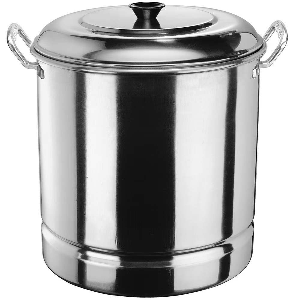 Aluminum 32 Quart Steamer Pot with Steamer Basket Insert and Glass Lid