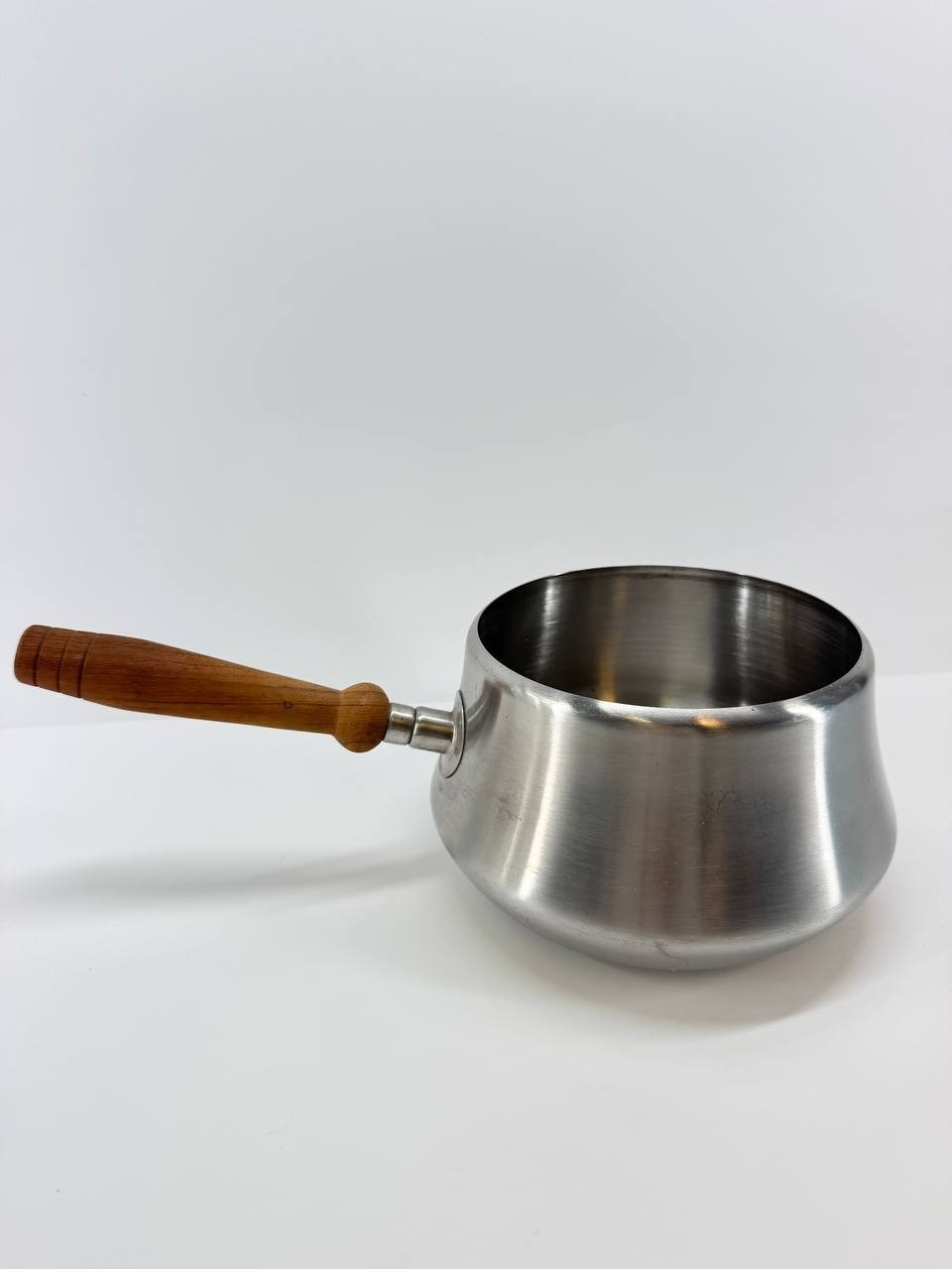 Japan Stainless Steel Butter Warmer Small Saucepan Wood Handle Pre-Owned
