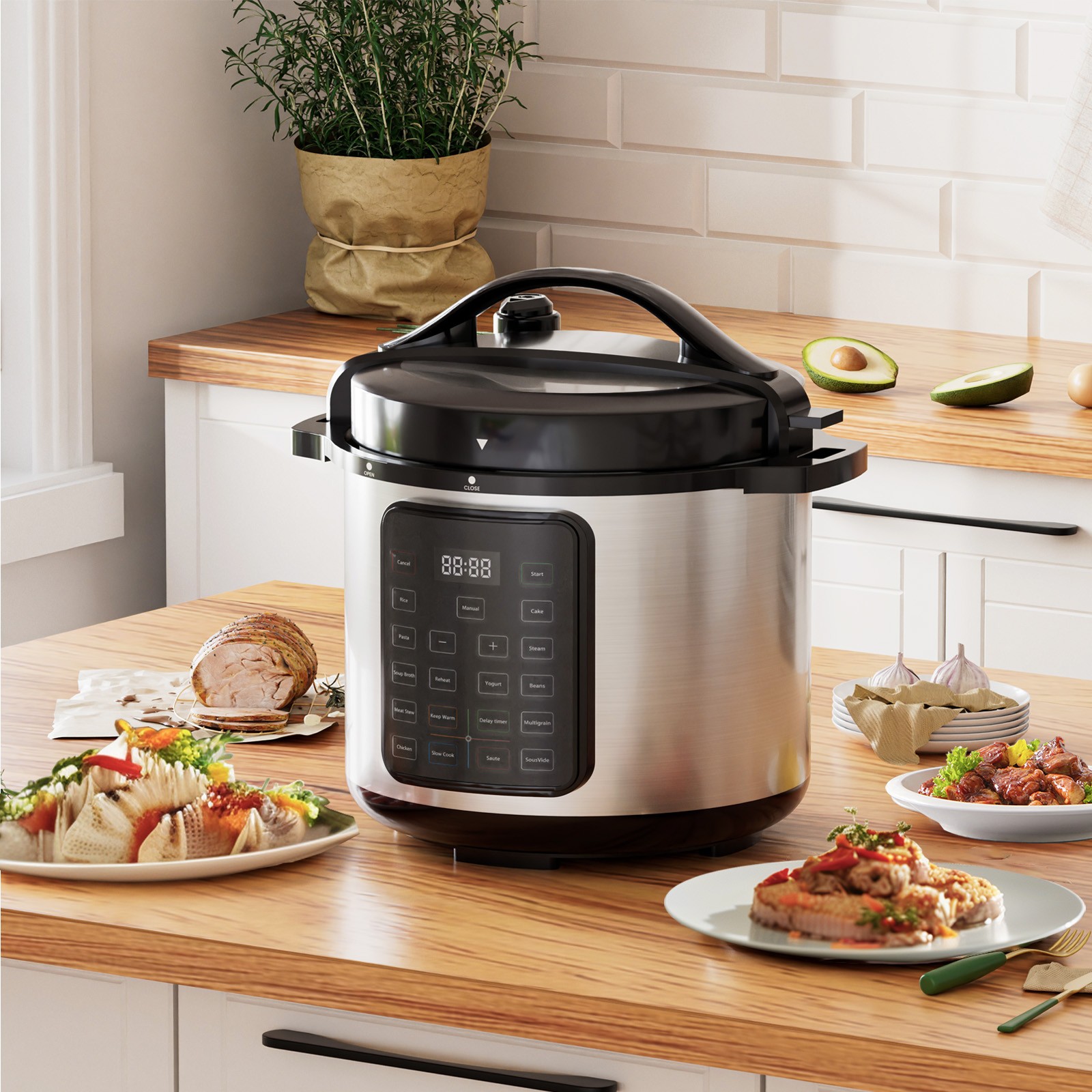 9 In 1 Electric Pressure Cooker, Warmer & Sterilizer, Saute, Slow Cooker, Rice C