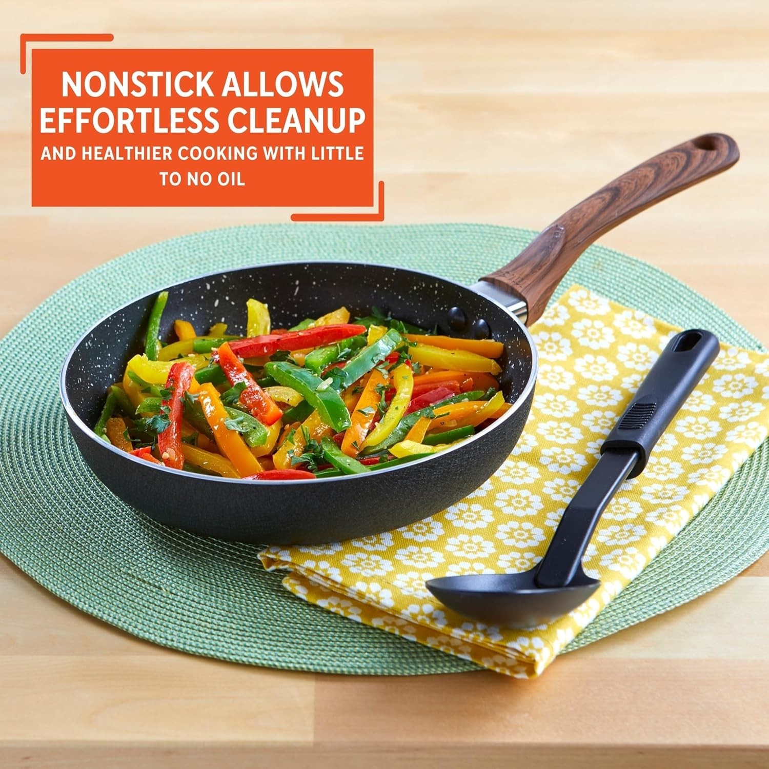 Versatile 8-Inch Fry Pan with Woodlook Handle – Ideal for Searing and Sautéing
