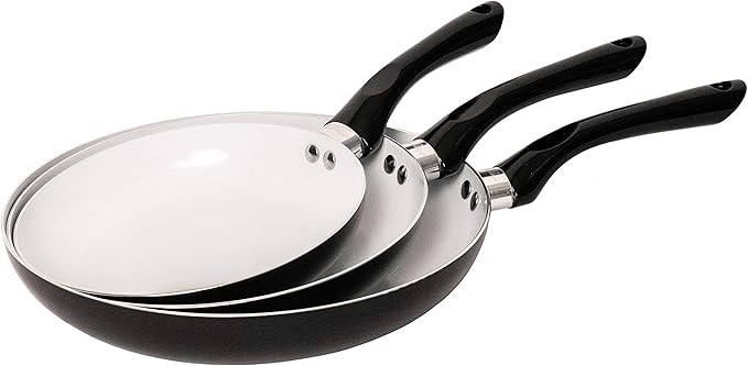 Nonstick Frying Pans Set 3 Piece (Black) Frying Pan with Lid Non Stick Pan/Skill