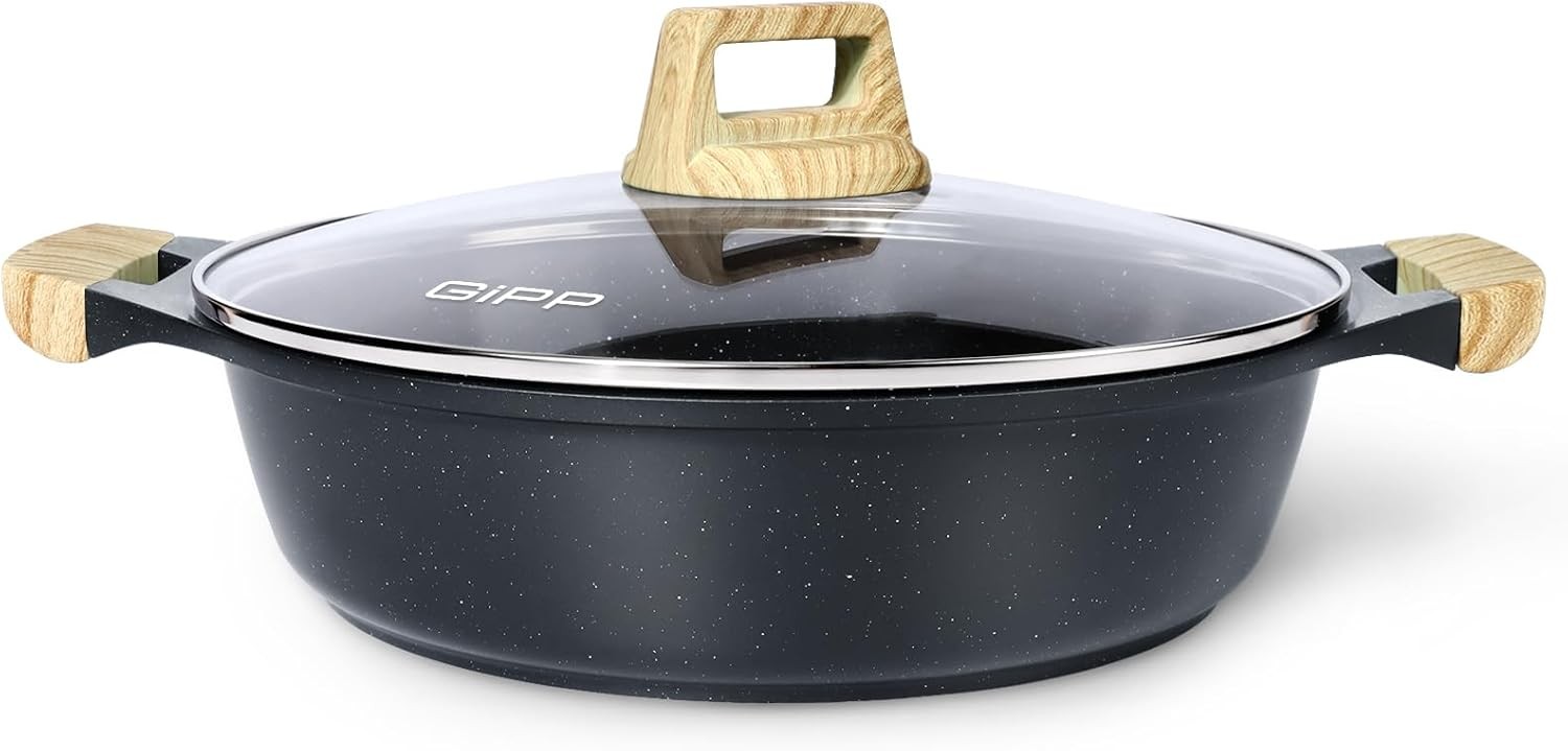 6QT Nonstick Stock Pot W/ Lid Soup Pot,12.6 Inch Non Toxic Stockpot Cooking,Stew