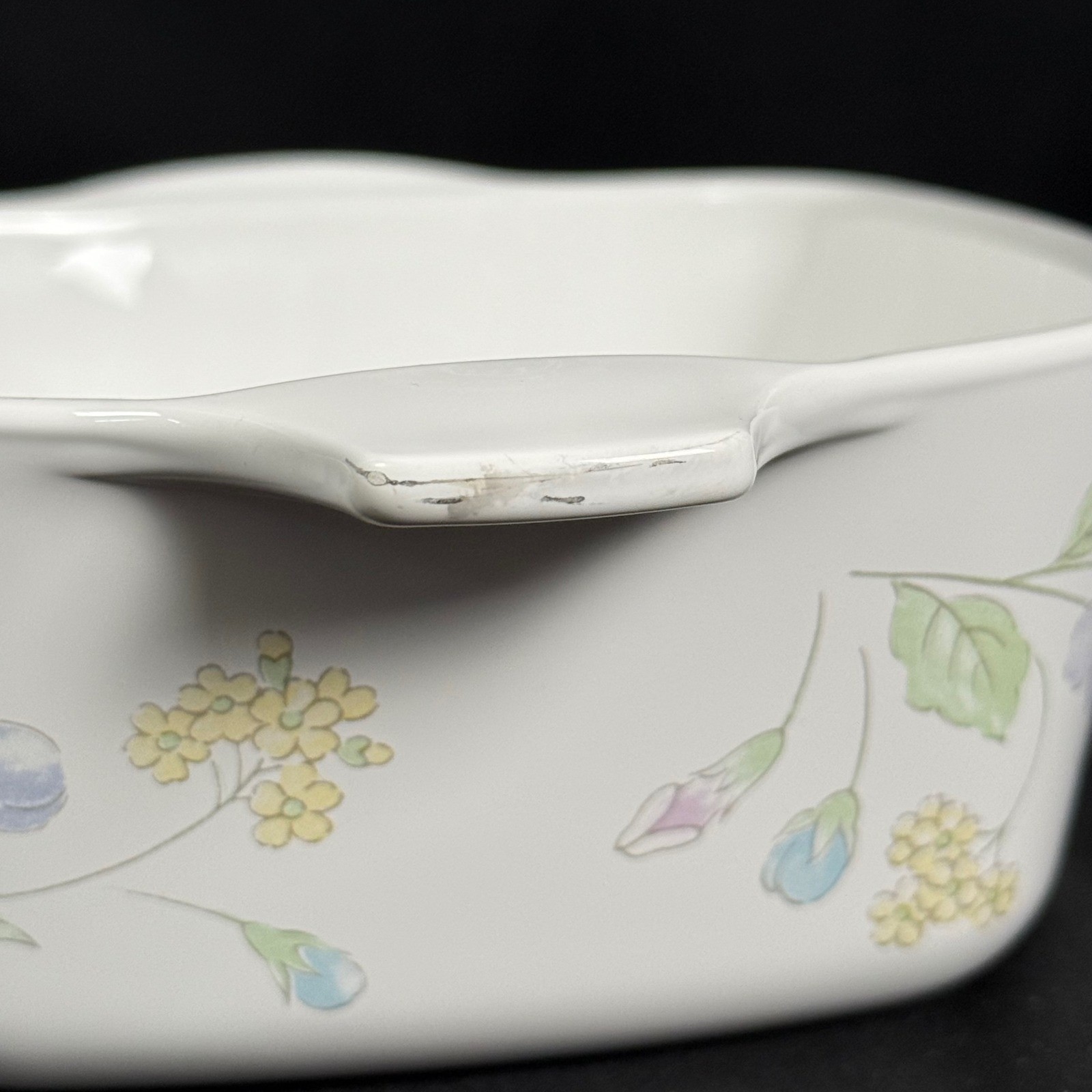 Corning Ware Pastel Bouquet Casserole Set 1.5L & Lid 2 Petite Pans VTG 1985-90
