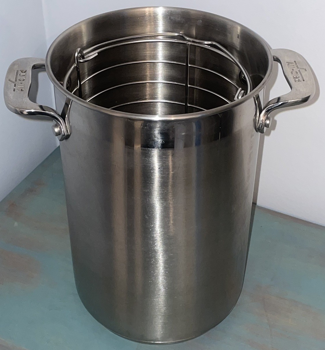 All-Clad Stainless Steel Asparagus Steamer Tall Pot & Insert USA NO LID