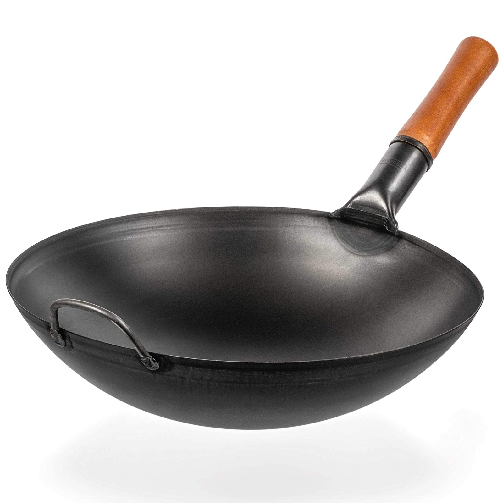 Carbon Steel Wok Pan – 14 in Woks and Stir Fry Pans – Chinese Wok with Round …