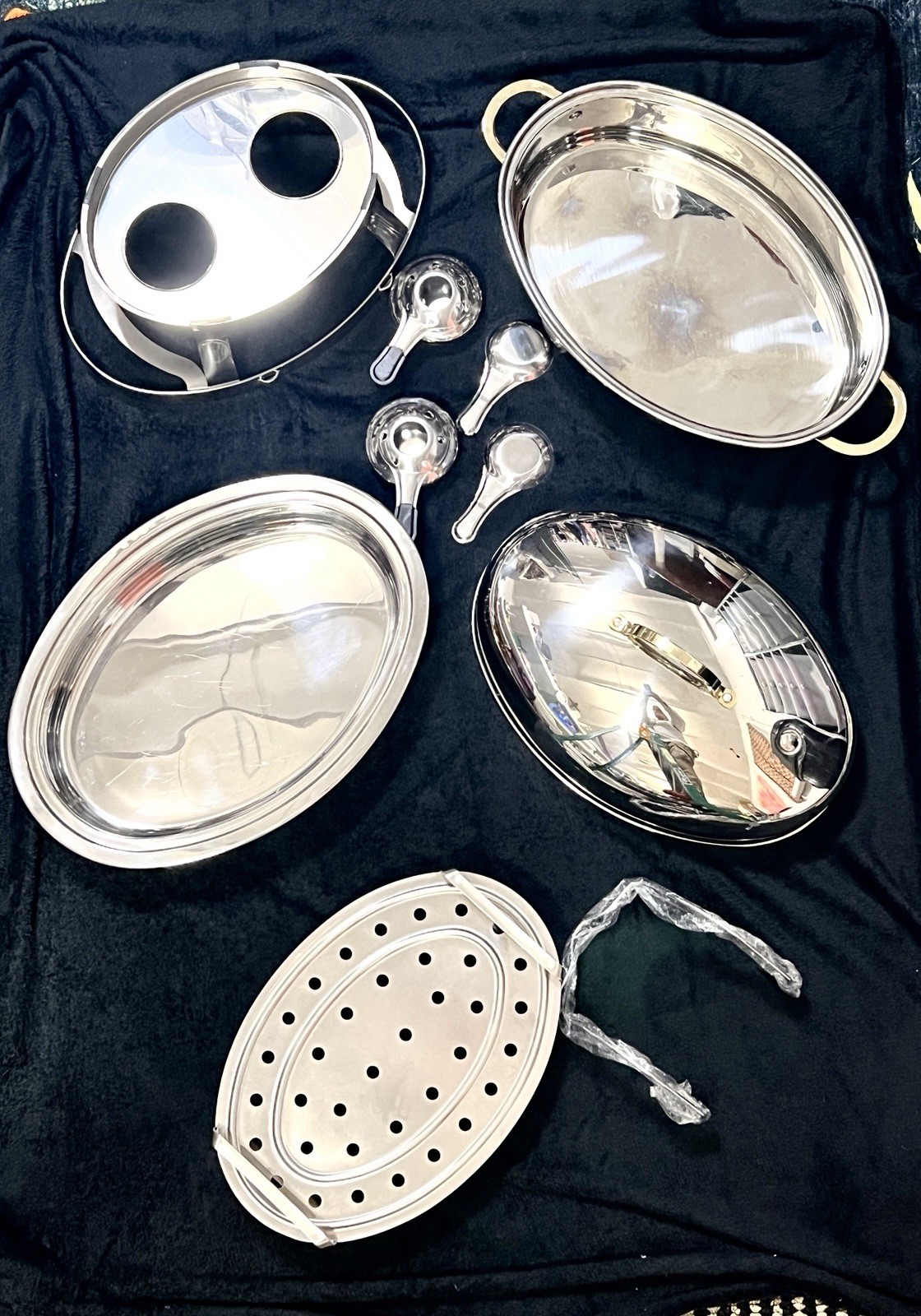 Cuisine Cookware COMMAND PERFORMANCE Gold Roaster/Chafing Pan Set 16.5” 18/10 SS
