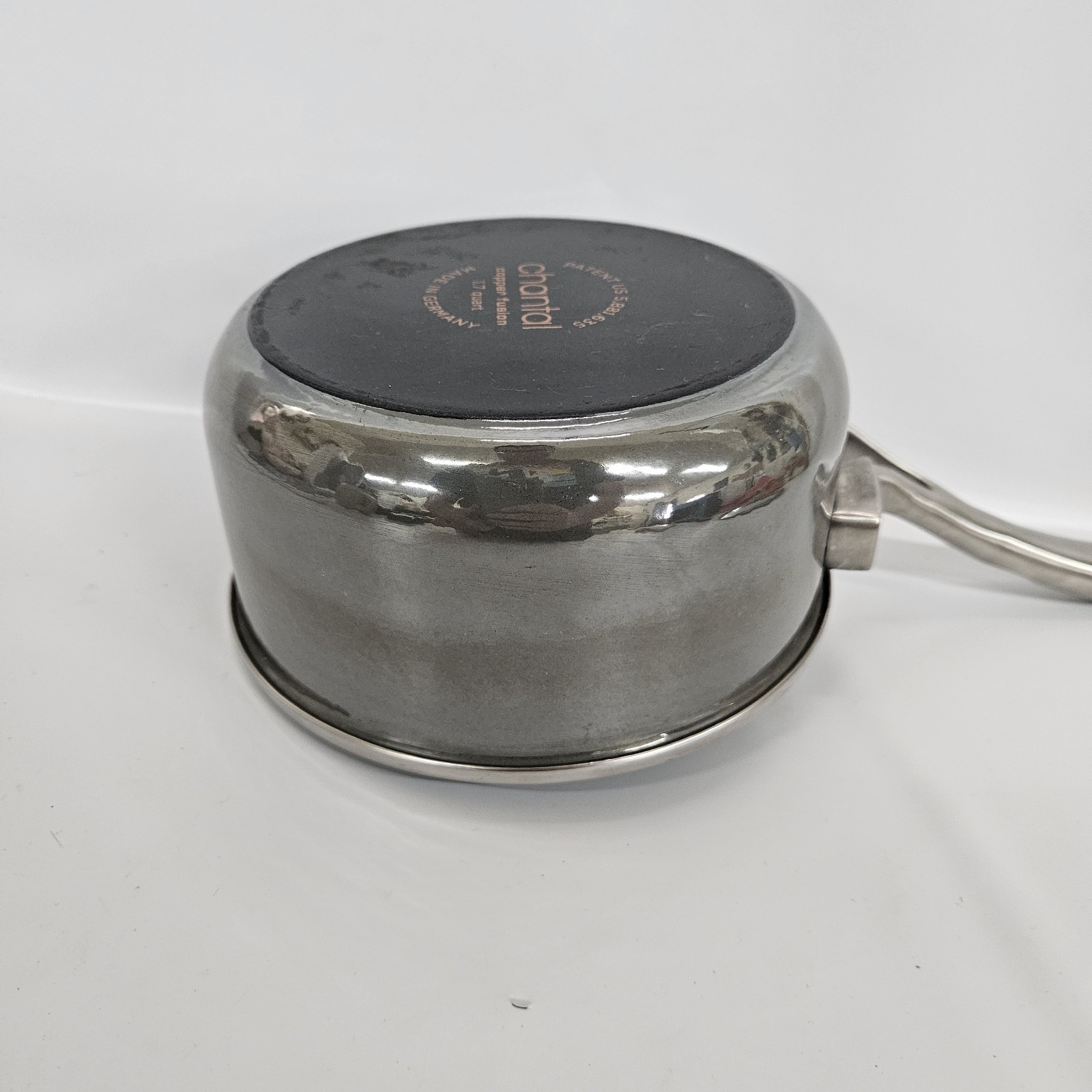 Vtg 1.7qt Chantal Copper Fusion Saucepan Lid Induction Suitable Made in Germany