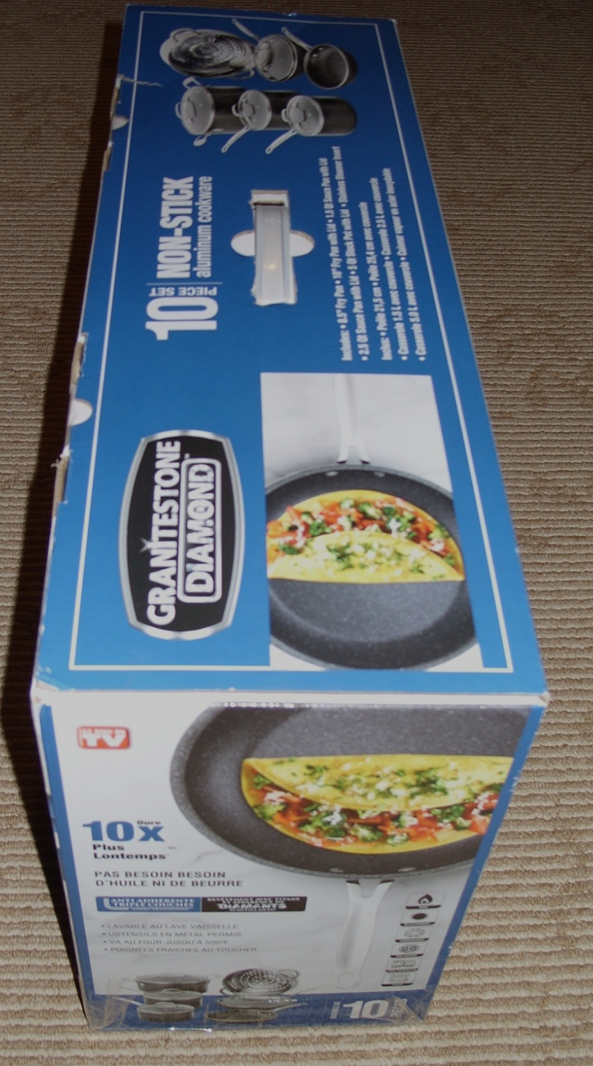 Granitstone Diamond 10 Piece Non-Stick Aluminum Cookware Set! As Seen on TV! New