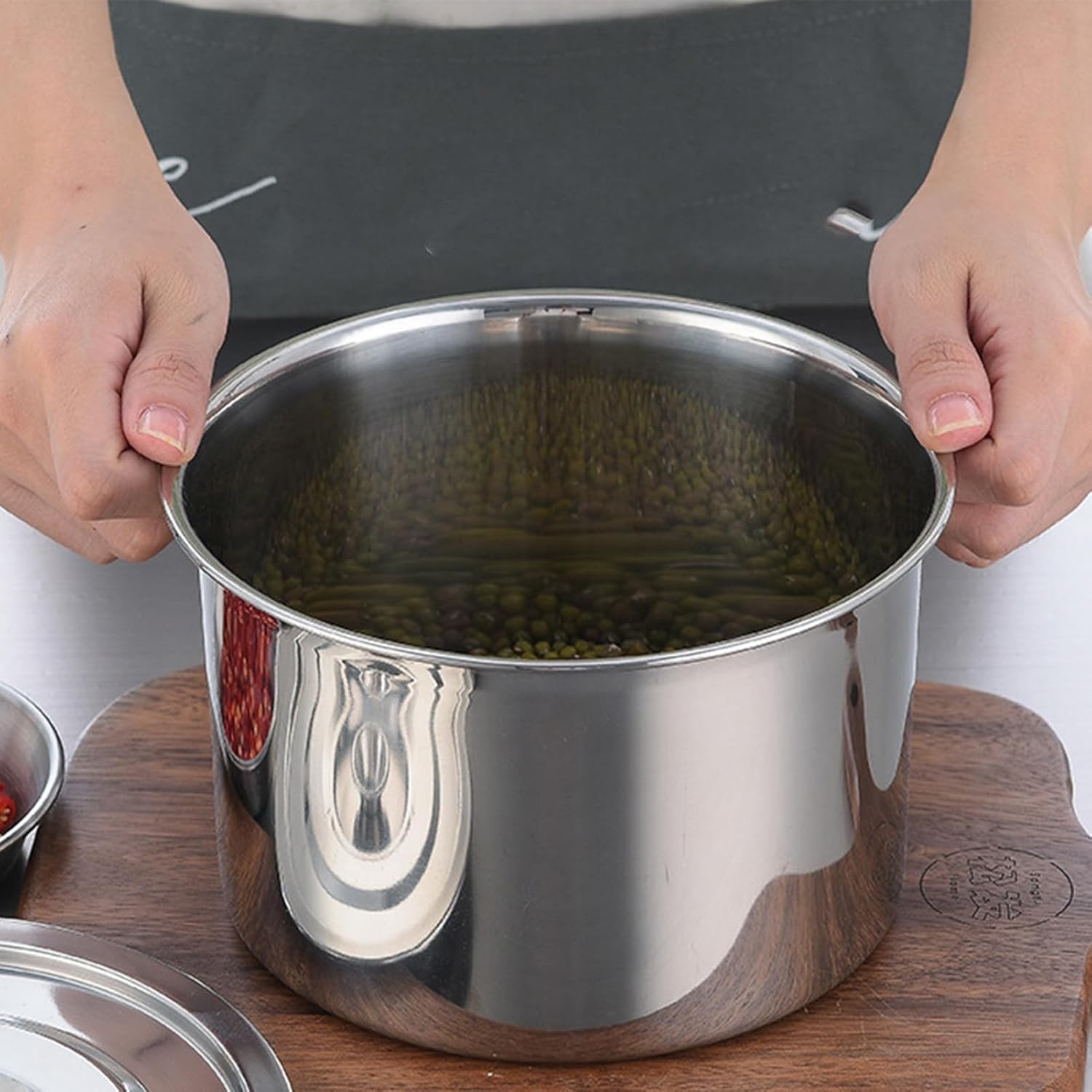 Stock Pot with Lid, Stew Pot with Lid Stainless Steel Stockpot for Induction