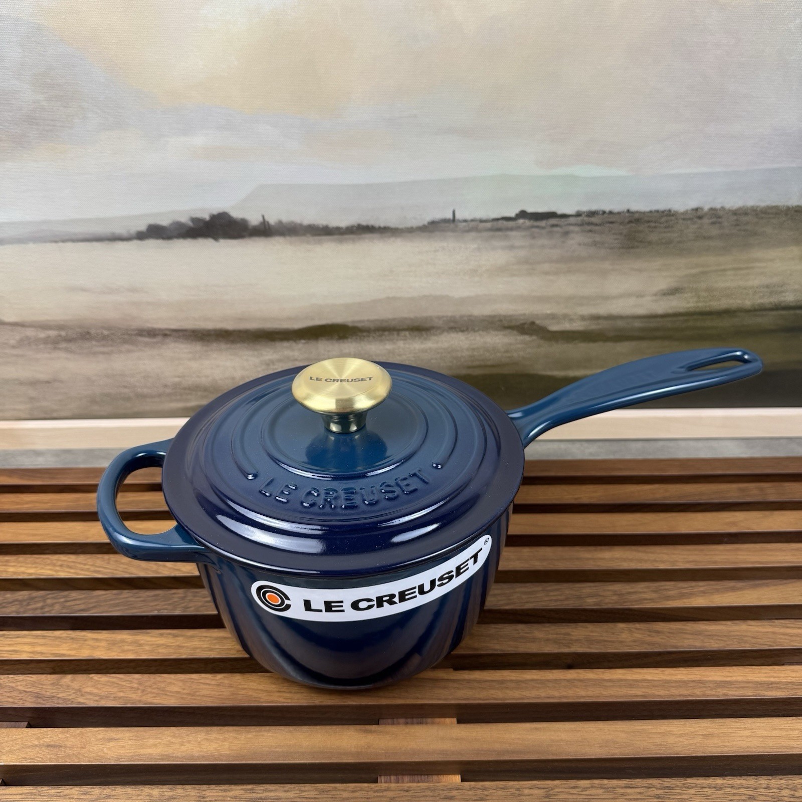 Le Creuset Signature Enameled Cast Iron Saucepan 1 3/4-Qt. Agave Scuffed *Read