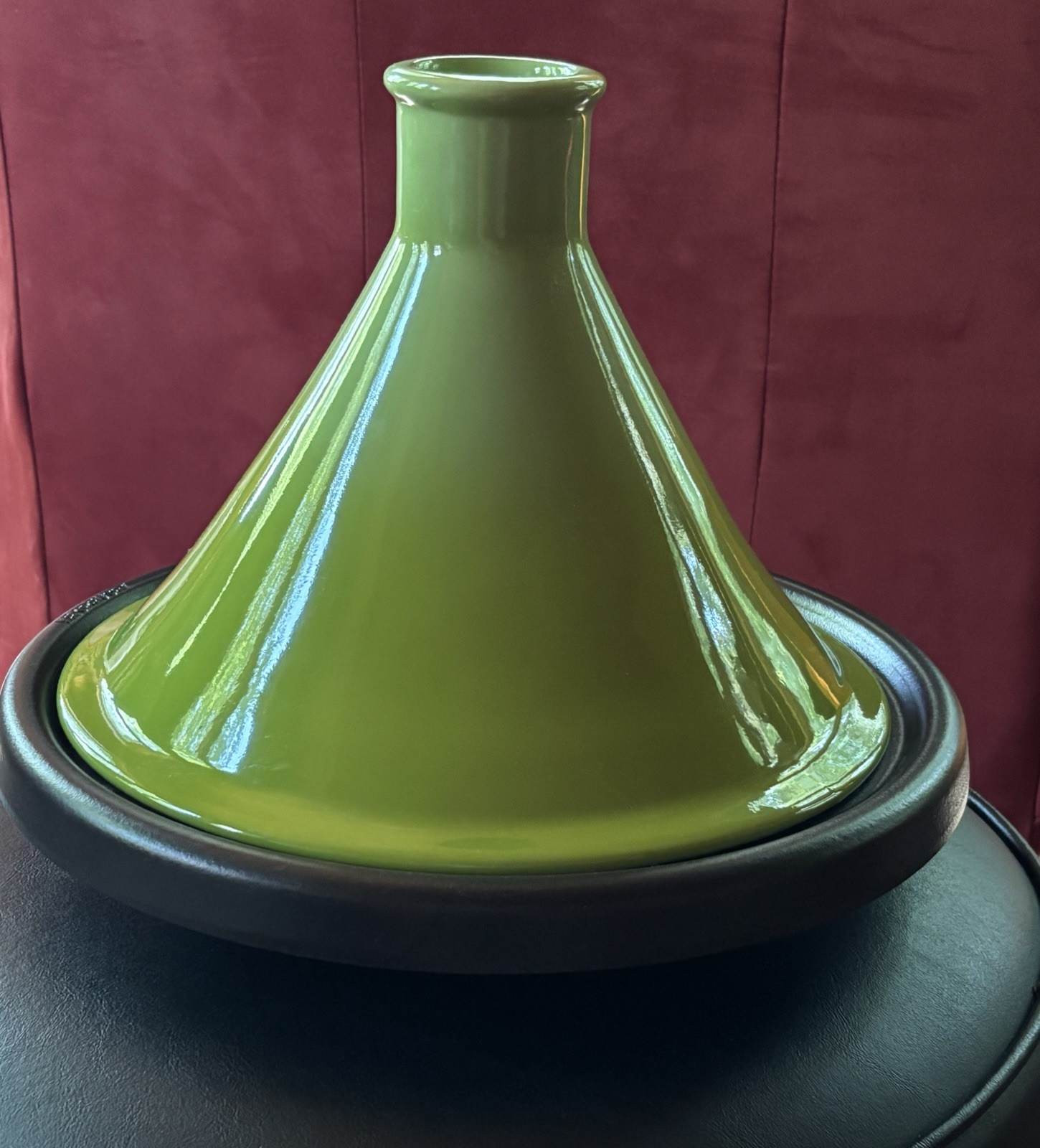 Le Creuset Kiwi Green Enameled Cast-Iron 2.5 Quart Moroccan Tagine NWOB 27cm