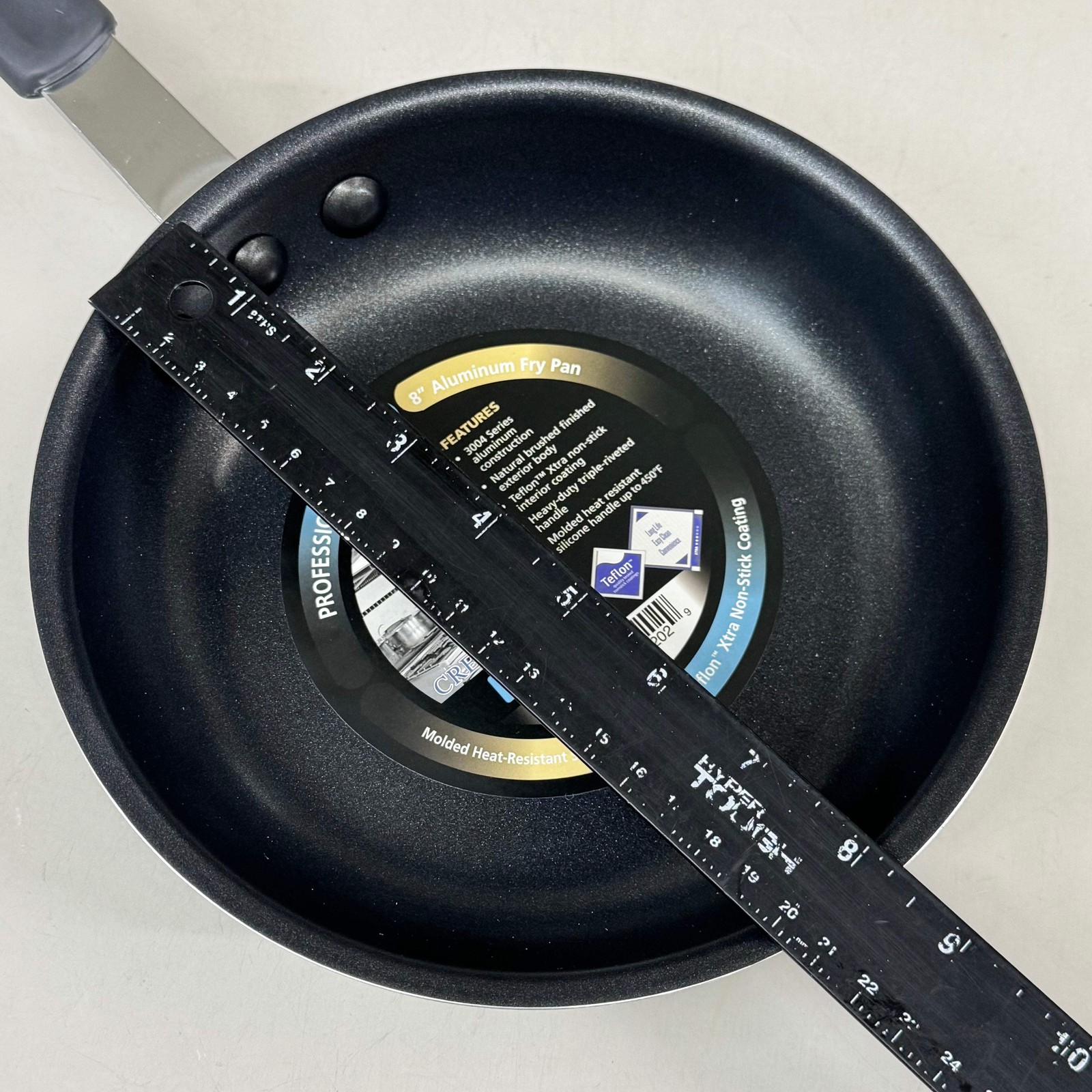 CRESTWARE (2 PACK) Teflon Xtra Non-Stick Coating Fry Pan Black/Chrome FRY08SH