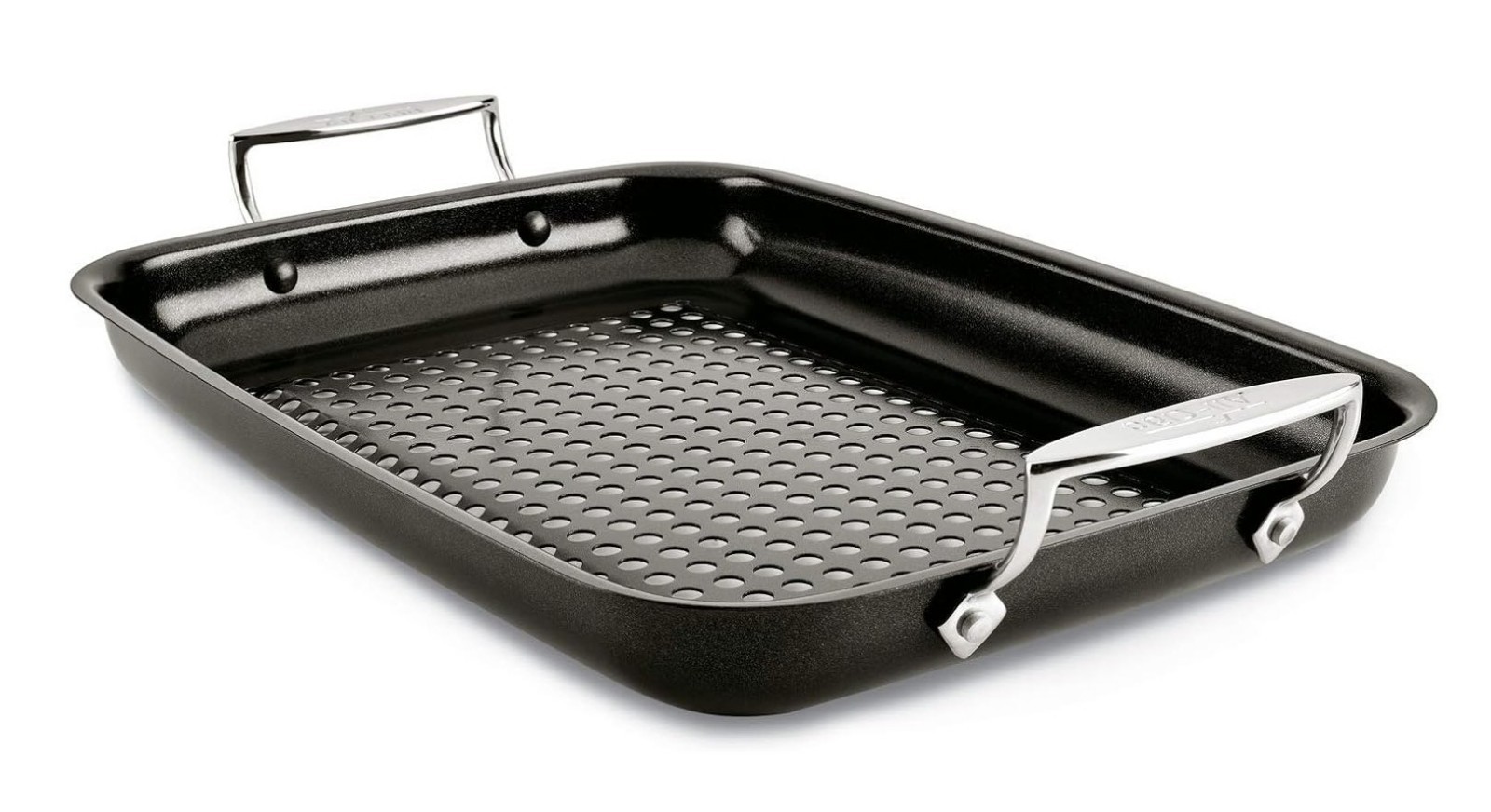 All-Clad Nonstick Roaster Set 15×11 Inch Oven Grill Safe 500F Roaster Pan-Black