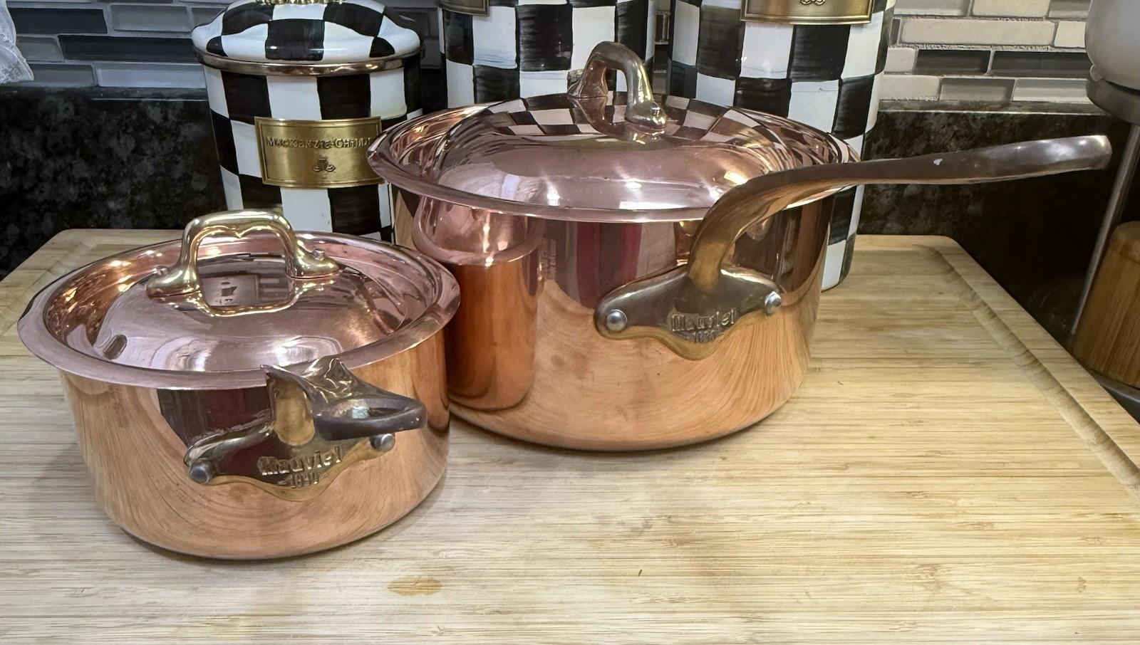 Mauviel M’Heritage M’150 B Copper Sauce Pan With Lid, 1.25 Qt & 3.5 Qt New Read!