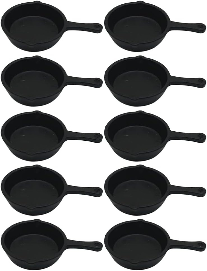 10Pcs Miniature Skillet Mini Cast Iron Skillet Small Frying Pan Set for Baked Co